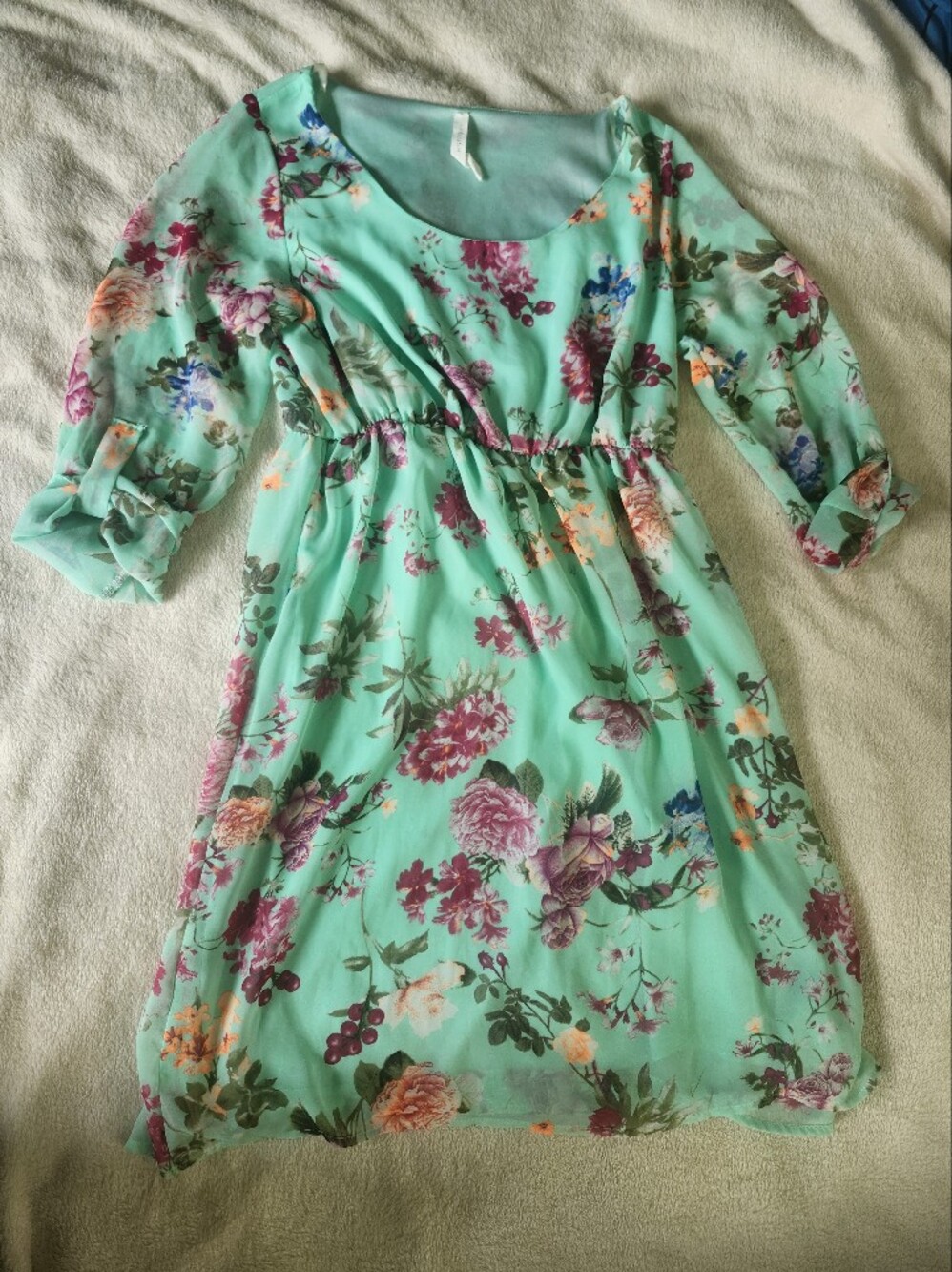 Pinkblush Mint Green Floral Mini Dress